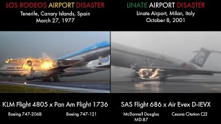 Tenerife Airport Disaster amp Linate Airport Disaster  KLM Pan Am crash 1977  SAS 686 Cessna crash [upl. by Hugo]