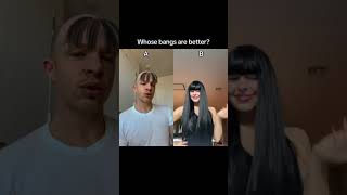 WHOSE BANGS ARE 🔥 hair hairstyle haircare shorts funny [upl. by Thursby]