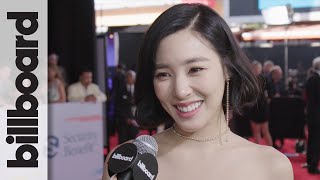 Tiffany Young Shares Inspiration of Teach You Sings Mariah Carey amp More at 2018 AMAs  Billboard [upl. by Kcinomod]