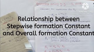 Relationship Between Stepwise formation constant k1 k2 k3 and overall formation constant [upl. by Girardo]