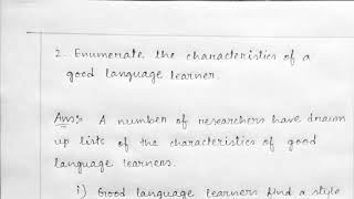 Enumerate the characteristics of a good language learner Good language learner Character [upl. by Rot]