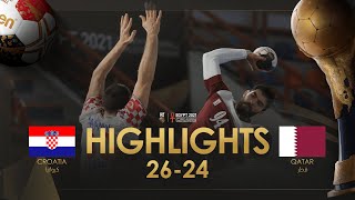 Highlights Croatia  Qatar  Group Stage  27th IHF Mens Handball World Championship  Egypt2021 [upl. by Nilesoj53]