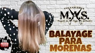 Mechas BALAYAGE para morenas Balayage Caramelo Blonde Balayage Brown Hair Tutorial [upl. by Eelrebmik]