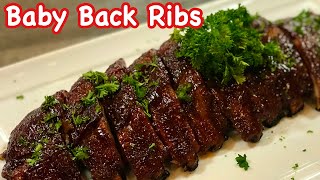 How to make BBQ Baby Back Ribs  Falloffthebone oven baked Ribs  Filipino Pinoy Simple Cooking [upl. by Brawley]