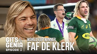 Faf de Klerk  The great Rassie Erasmus World Cup partying and size doesnt matter  Gits amp Genia [upl. by Letty]