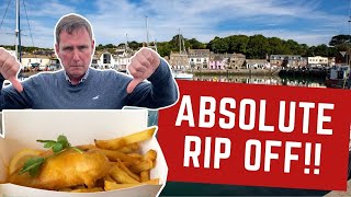 Reviewing Rick Steins EXPENSIVE FISH AND CHIPS in PADSTOW  ABSOLUTE RIP OFF [upl. by Halsy]