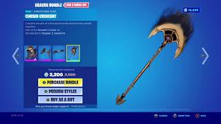 NEW CURSED CRESCENT PICKAXE IN FORTNITE GRAVEN BUNDLE [upl. by Klenk874]