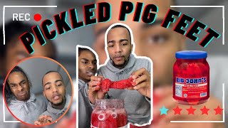 FUNNY FOOD REVIEW  COUPLES EDITION  PICKLED PIGS FEET [upl. by Redford]