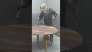 Sandblasting a cherrywood table [upl. by Saphra]