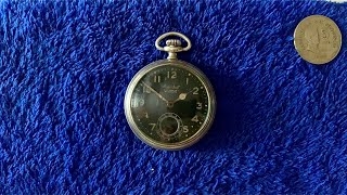 Ingersoll Waterbury Radiolite Pocket Watch Movement  Antique  1920  12 size 4 Jewels [upl. by Vita]