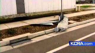 Funnel Cloud Leaves Debris In Rancho Cordova [upl. by Nimajeb529]