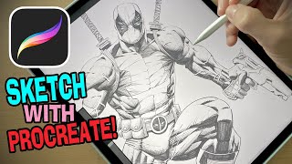 Procreate 2024 How To PencilSketch On The iPad [upl. by Alemat786]