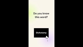 Dichotomy Definition  Improve English Vocabulary [upl. by Denae]