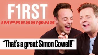 Ant And Dec Impersonate British TV Stars  First Impressions  LADbible  First Impressions [upl. by Pollerd]