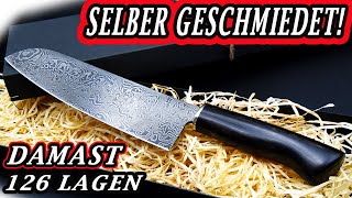 So sieht echtes Handwerk aus Damastmesser selber schmieden [upl. by Einttirb]