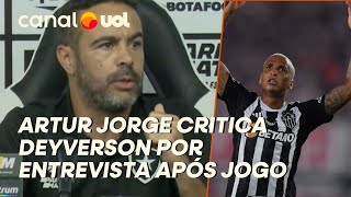 ARTUR JORGE CRITICA DEYVERSON POR TER DECLARADO TORCIDA AO PALMEIRAS ALGUMA COISA ESTÁ ERRADA [upl. by Kirt174]