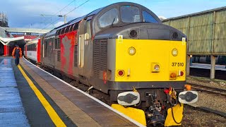 POWERFUL 37510 Takes MK3s for STORAGE at Crewe 301124 [upl. by Parthinia847]