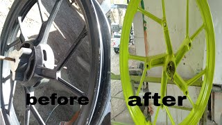 how to repaint motorcycle mags  Urethane paint [upl. by Atikihc970]