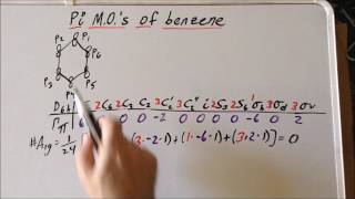 Projection operator method pi molecular orbitals of benzene part 1 [upl. by Sussman]