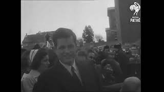 Dec 16 1964  Sen Ted Kennedy Leaves Hospital [upl. by Naicad]