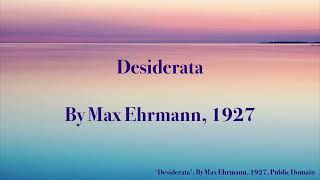 ‘Desiderata’ by Max Ehrmann read by Rev Donald McCorkindale [upl. by Ayotnahs396]