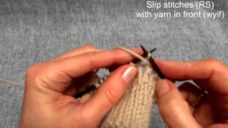 Maschen abheben  How to slip stitches  Stricken lernen  Learn how to knit [upl. by Nosimaj780]