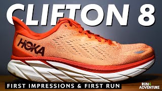 HOKA CLIFTON 8 First Impressions amp First Run  Best Neutral Running Shoes  Run4Adventure [upl. by Sera794]