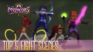 MYSTICONS MOMENTS  TOP 5 FIGHTS  ItsMagicHour  Saturdays  800AM on Nicktoons [upl. by Ioved]