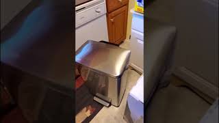 Tramontina Step Can Stainless Steel Soft Close Lid Easy step open 13 Gal Kitchen Trash Bags Review [upl. by Alhahs]