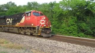 CN 2312 speeding with Westbound local freight train through Vicksburg MI [upl. by Macdougall67]