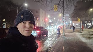 Toronto LIVE Its snowing Midtown on Yonge Street [upl. by Arymahs]