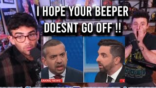 Racist Christian Zionist THREATENS Mehdi Hasan  Hasanabi reacts [upl. by Ahsikad]