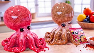 Best of Seafood Recipe 🐙 Miniature Spicy Octopus with Noodles Cooking Challenge  Miniverse [upl. by Cappella]