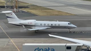 A Gulfstream G450 landing and taxiing [upl. by Aneerbas115]