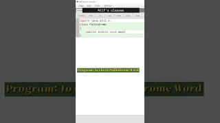 Palindrome Word Program bluej javacodingpatterns codecoding youtubeshorts palindrome strings [upl. by Bryon]