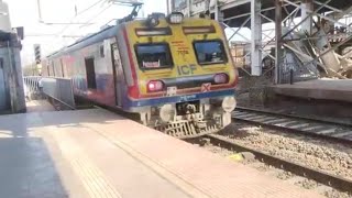 Ambernath fast AC local train live in the Vikhroli railway station video  fast AC local train [upl. by Bathulda332]