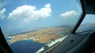 Cockpit View  Take off and landig at Mykonos Greece [upl. by Sink999]