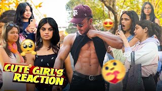 Cute Girls reaction on shirtless bodybuilder 😱😂 Mumbai [upl. by Nari10]