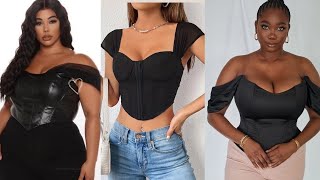 How to cut and sew Bustier Blouse with Bra Cup  Trendy Sleeve Beginner friendly [upl. by Oliric]