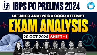 IBPS PO Prelims Exam Analysis Shift 1 20 Oct 2024  IBPS PO Prelims Analysis  Good Attempt [upl. by Nyrrat]