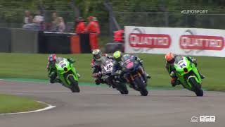 Bennetts British Superbike Championship Round 4 Thruxton Race 3 highlights [upl. by Cliffes]