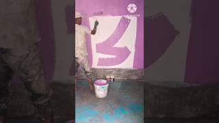 Happy Hyacinth colour Paint apply 1st cote shorts viral painting art wallpaint design work [upl. by Savory953]