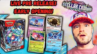 Pokemon Stellar Crown Pre Release LIVE Early Opening [upl. by Nimoynib]