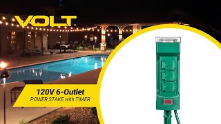 VOLT® 6Outlet Power Stake with Timer  Whats In The Box [upl. by Adraynek829]