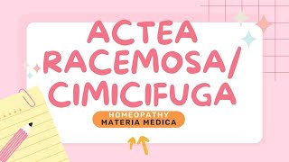 ACTEA RACEMOSA  CIMICIFUGA  BHMS  HOMEOPATHY  HOMEOPATHIC MEDICINE  DRUGS  MATERIA MEDICA  MM [upl. by Esiuol]