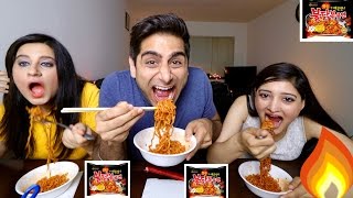 SPICY KOREAN NOODLE CHALLENGE   FIRE NOODLE MUKBANG [upl. by Capps]