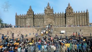 Festival at the Grand Mosque of Djenné  We Clothe the Mosque Every Year to Protect It [upl. by Vachel135]