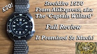 Steeldive 1970 Full Review AliExpress brings us the NH35A driven Captain Willard for only £70 [upl. by Tabor805]