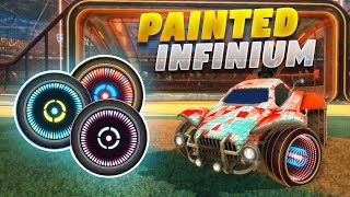 ALL PAINTED INFINIUM WHEELS ON ROCKET LEAGUE New Rocket League Showcase [upl. by Saduj]