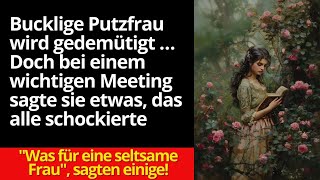 Bucklige Putzfrau wird gedemütigt … Doch bei einem wichtigen Meeting sagte sie etwas das alle… [upl. by Nrehtak196]